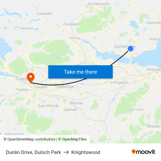 Dunlin Drive, Duloch Park to Knightswood map