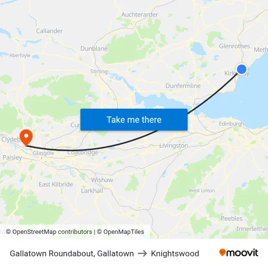 Gallatown Roundabout, Gallatown to Knightswood map