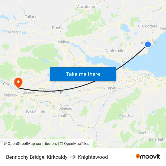Bennochy Bridge, Kirkcaldy to Knightswood map