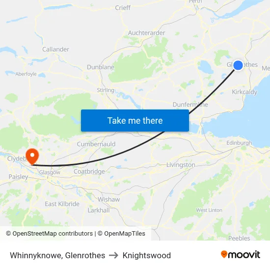 Whinnyknowe, Glenrothes to Knightswood map