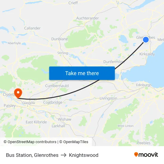 Bus Station, Glenrothes to Knightswood map