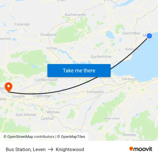 Bus Station, Leven to Knightswood map