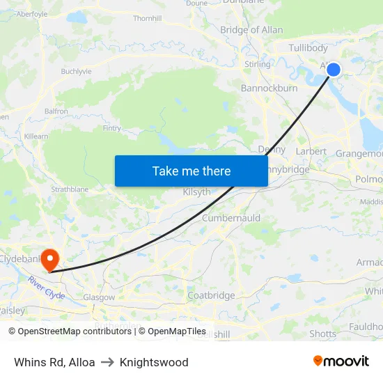 Whins Rd, Alloa to Knightswood map