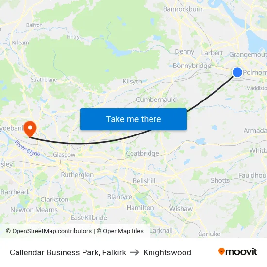 Callendar Business Park, Falkirk to Knightswood map