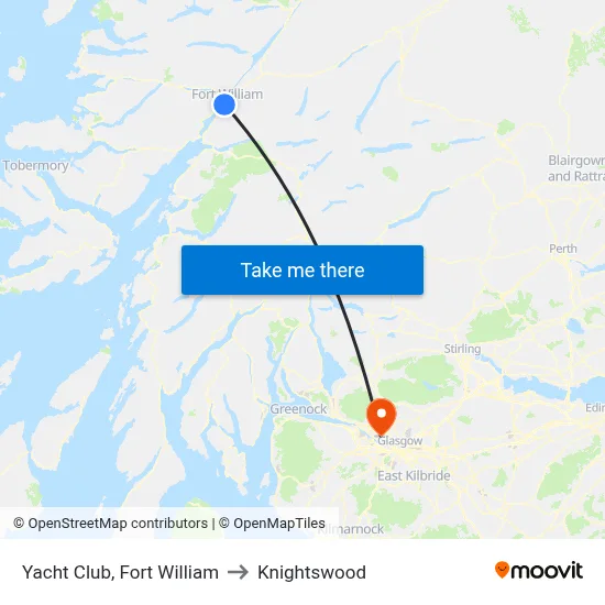 Yacht Club, Fort William to Knightswood map