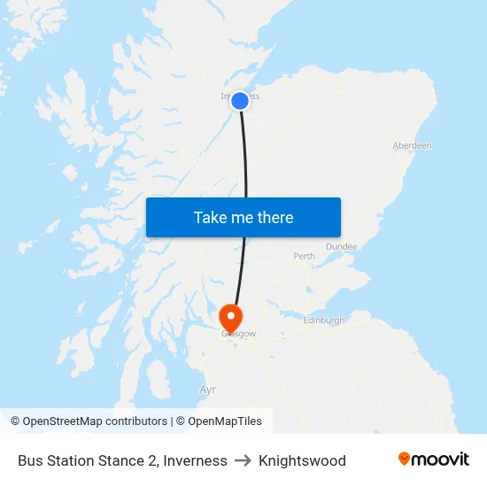 Bus Station Stance 2, Inverness to Knightswood map