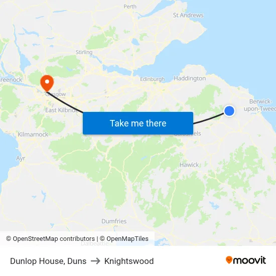 Dunlop House, Duns to Knightswood map
