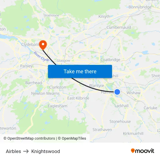 Airbles to Knightswood map