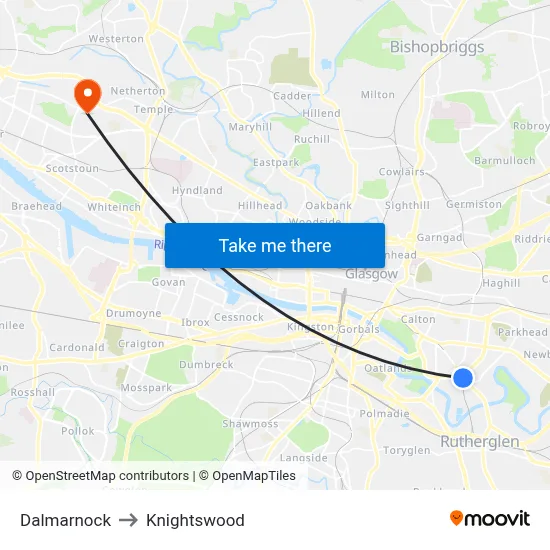 Dalmarnock to Knightswood map