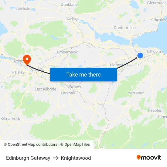 Edinburgh Gateway to Knightswood map