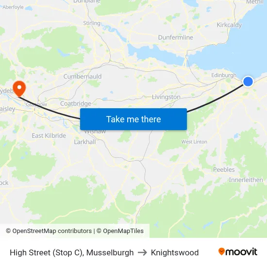 High Street (Stop C), Musselburgh to Knightswood map