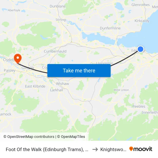 Foot Of the Walk (Edinburgh Trams), Leith to Knightswood map