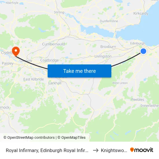 Royal Infirmary, Edinburgh Royal Infirmary to Knightswood map