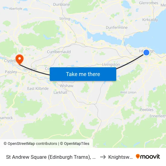 St Andrew Square (Edinburgh Trams), Edinburgh to Knightswood map