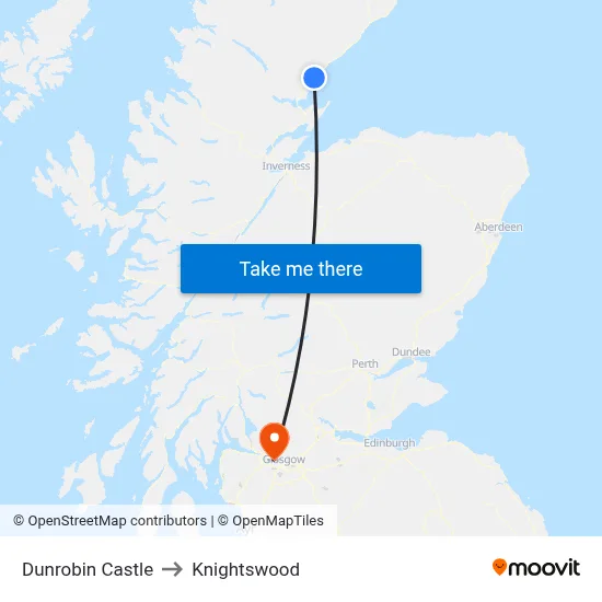 Dunrobin Castle to Knightswood map