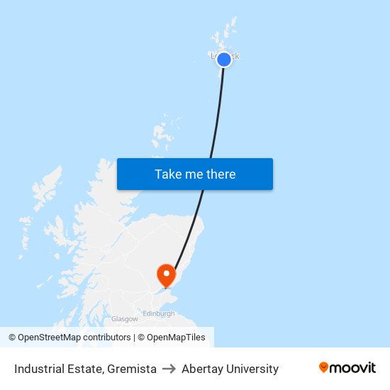 Industrial Estate, Gremista to Abertay University map