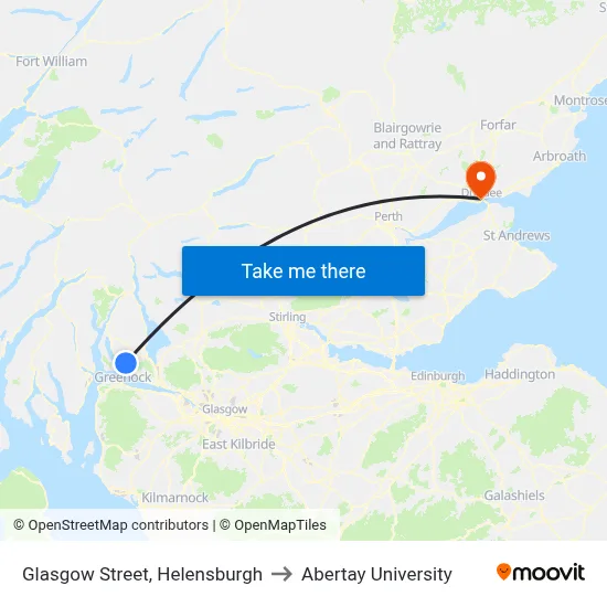 Glasgow Street, Helensburgh to Abertay University map