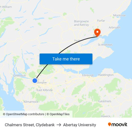 Chalmers Street, Clydebank to Abertay University map