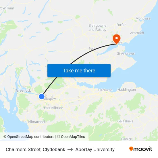 Chalmers Street, Clydebank to Abertay University map