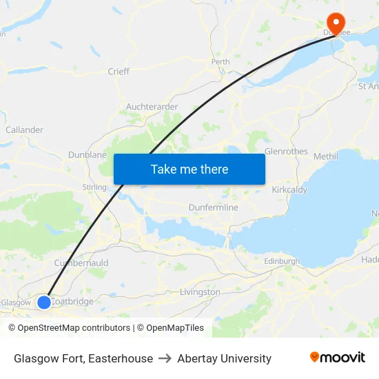 Glasgow Fort, Easterhouse to Abertay University map