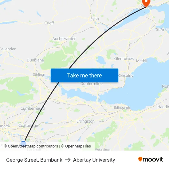 George Street, Burnbank to Abertay University map