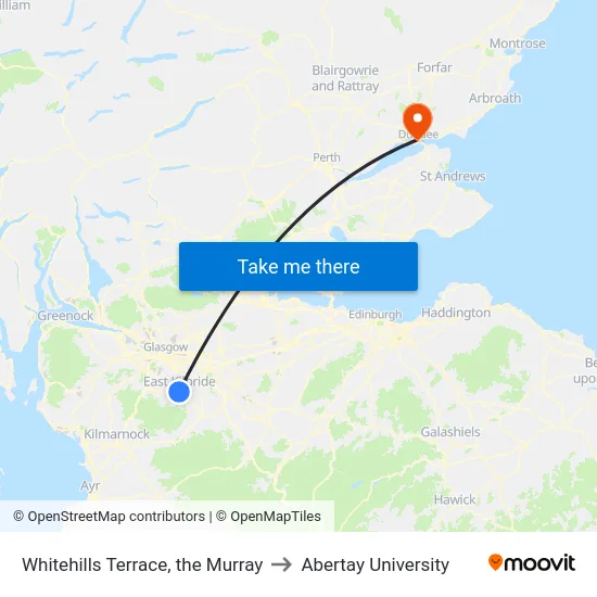 Whitehills Terrace, the Murray to Abertay University map