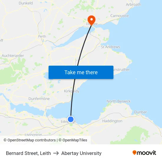 Bernard Street, Leith to Abertay University map
