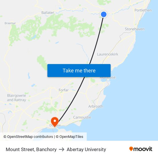 Mount Street, Banchory to Abertay University map