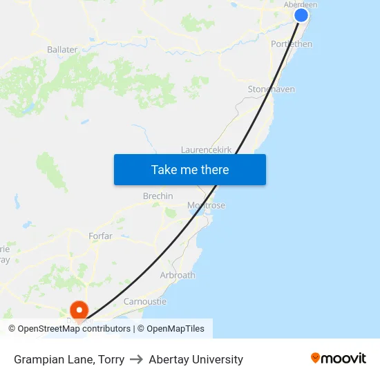 Grampian Lane, Torry to Abertay University map