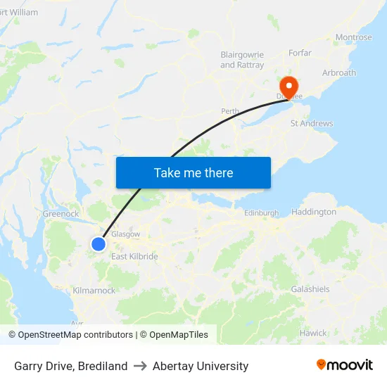 Garry Drive, Brediland to Abertay University map