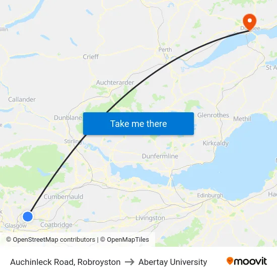 Auchinleck Road, Robroyston to Abertay University map