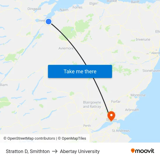 Stratton D, Smithton to Abertay University map