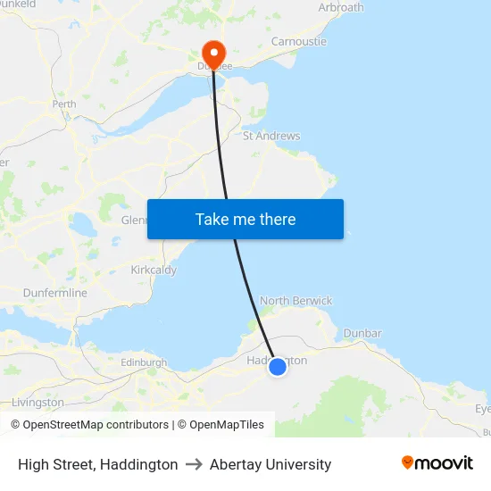 High Street, Haddington to Abertay University map