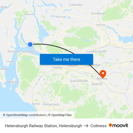 Helensburgh Railway Station, Helensburgh to Coltness map