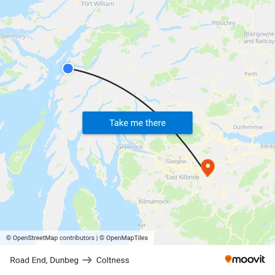 Road End, Dunbeg to Coltness map
