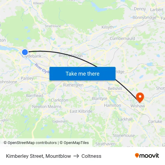 Kimberley Street, Mountblow to Coltness map