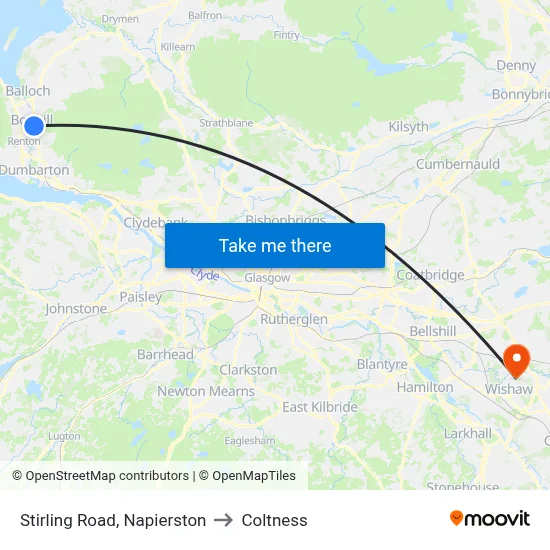 Stirling Road, Napierston to Coltness map