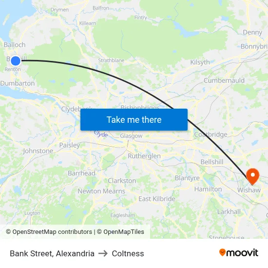 Bank Street, Alexandria to Coltness map