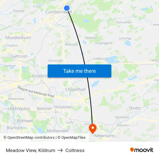 Meadow View, Kildrum to Coltness map