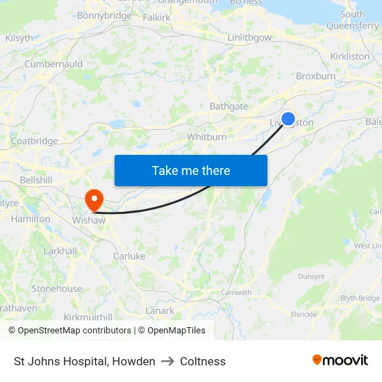 St Johns Hospital, Howden to Coltness map