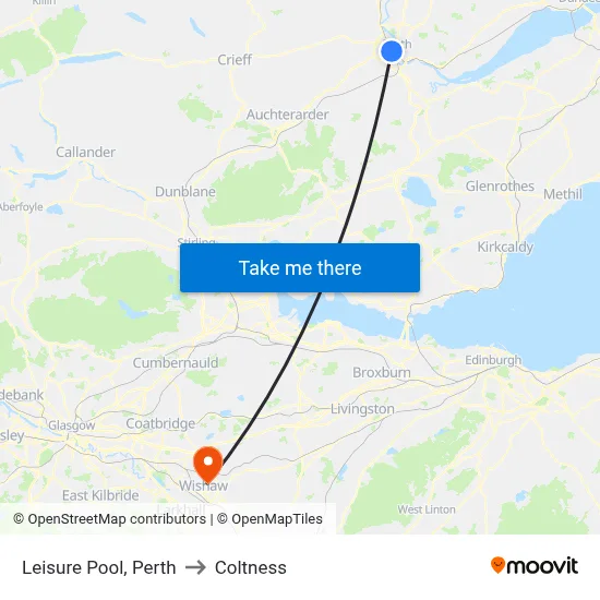 Leisure Pool, Perth to Coltness map