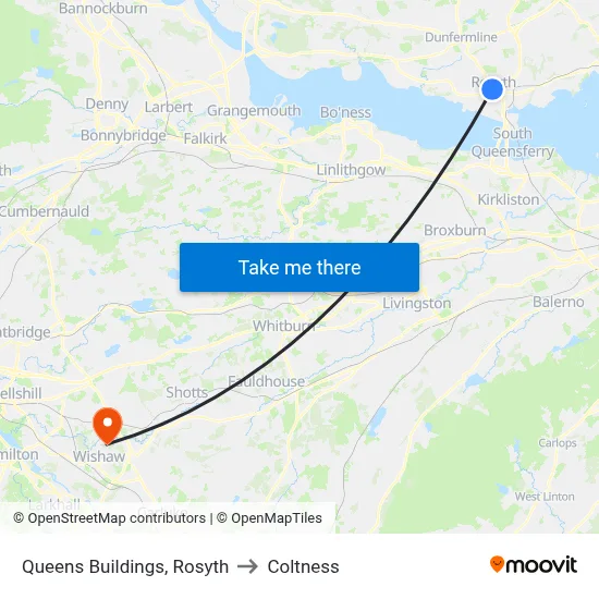 Queens Buildings, Rosyth to Coltness map