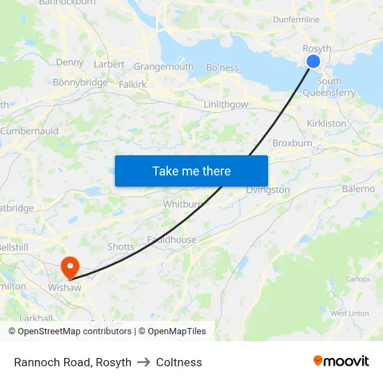 Rannoch Road, Rosyth to Coltness map
