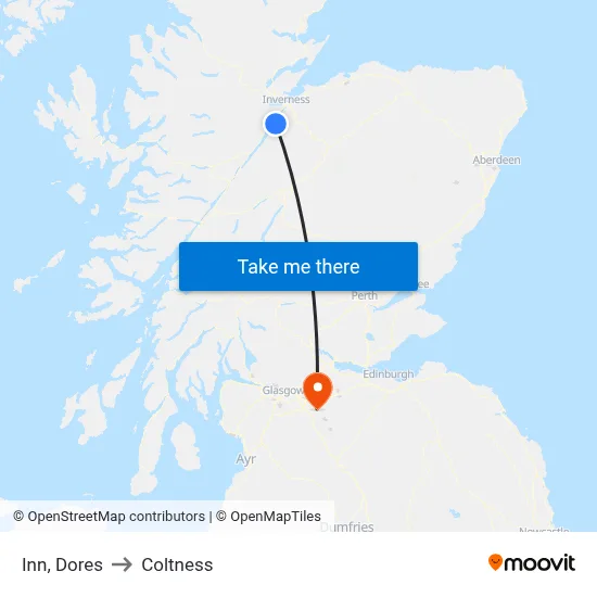 Inn, Dores to Coltness map