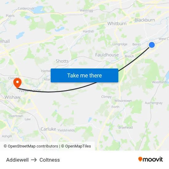 Addiewell to Coltness map