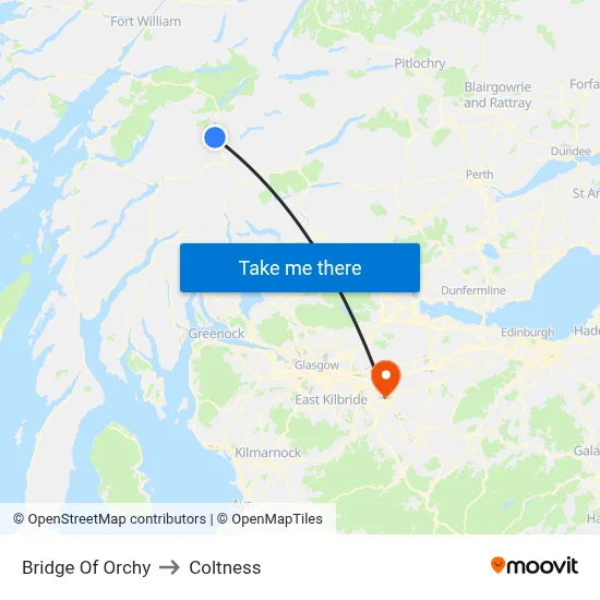 Bridge Of Orchy to Coltness map