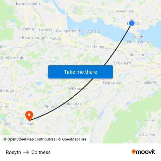 Rosyth to Coltness map