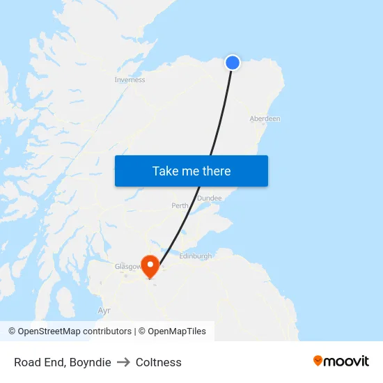 Road End, Boyndie to Coltness map