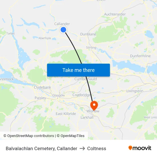 Balvalachlan Cemetery, Callander to Coltness map