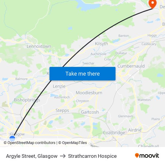 Argyle Street, Glasgow to Strathcarron Hospice map